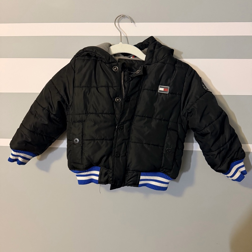 Tommy Hilfiger Black and Blue Puffer Jacket Kids